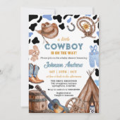 Rustic CowBoy Blue Baby shower Kaart (Voorkant)
