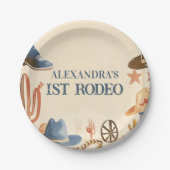 Rustic Cowboy Boots 1st Birthday Papieren Bordje (Voorkant)