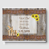 Rustic Cowboy Boots and Sunflower Wedding Guest Bo Gastenboek (Voorkant)