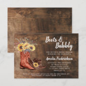 Rustic Cowboy Boots & Bubble Vrijgezellenfeest Kaart (Voorkant / Achterkant)