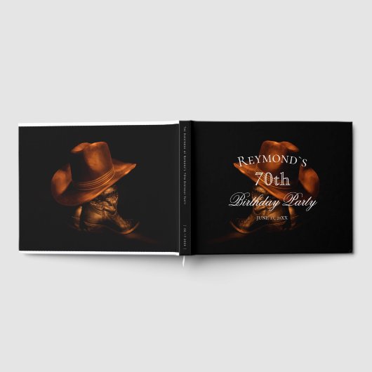 Rustic Cowboy Boots Country Birthday Guestbook Gastenboek (Volledig)