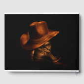 Rustic Cowboy Boots Country Birthday Guestbook Gastenboek (Achterkant)