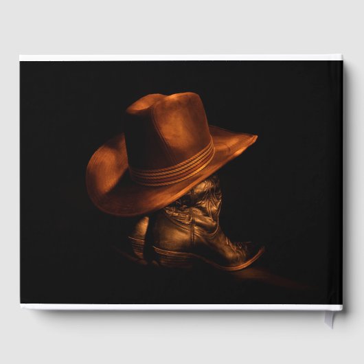 Rustic Cowboy Boots Country Birthday Guestbook Gastenboek (Achterkant)