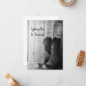 Rustic Cowboy Boots country Wedding Flat Notes Notitiekaartje (Voorkant / Achterkant in situ)