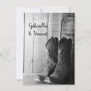 Rustic Cowboy Boots country Wedding Flat Notes Notitiekaartje