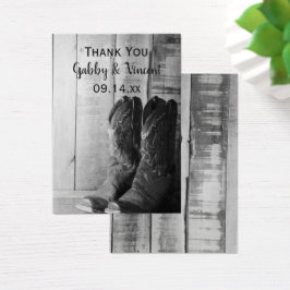 Rustic Cowboy Boots country Wedding for Tags Visitekaartjes
