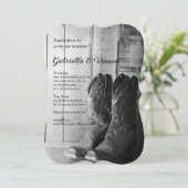 Rustic Cowboy Boots country Wedding Kaart (Staand voorkant)