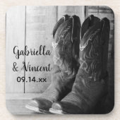 Rustic Cowboy Boots country Western Wedding Drankjes Onderzetter (Voorkant)