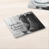 Rustic Cowboy Boots country Western Wedding Kartonnen Onderzetters (Schuin)