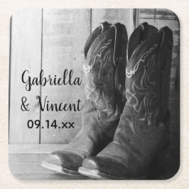 Rustic Cowboy Boots country Western Wedding Kartonnen Onderzetters