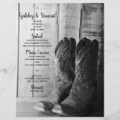 Rustic Cowboy Boots Country Western Wedding Menu (Voorkant)