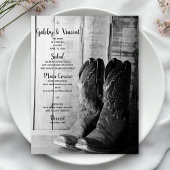 Rustic Cowboy Boots Country Western Wedding Menu