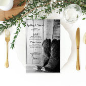 Rustic Cowboy Boots Country Western Wedding Menu