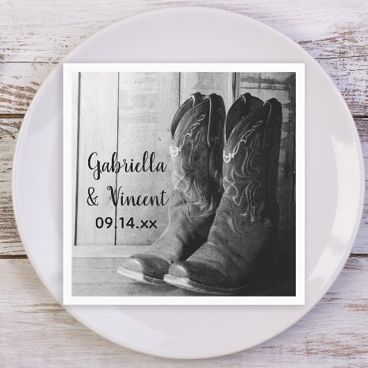 Rustic Cowboy Boots country Western Wedding Servetten