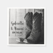 Rustic Cowboy Boots country Western Wedding Servetten (Voorkant)