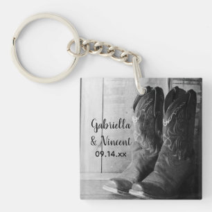 Rustic Cowboy Boots country Western Wedding Sleutelhanger