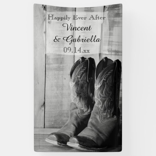 Rustic Cowboy Boots country Western Wedding Spandoek (Verticaal)
