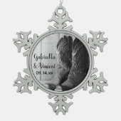 Rustic Cowboy Boots country Western Wedding Tin Sneeuwvlok Ornament (Voorkant)