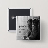 Rustic Cowboy Boots country Western Wedding Vierkante Button 5,1 Cm (Voorkant /achterkant)
