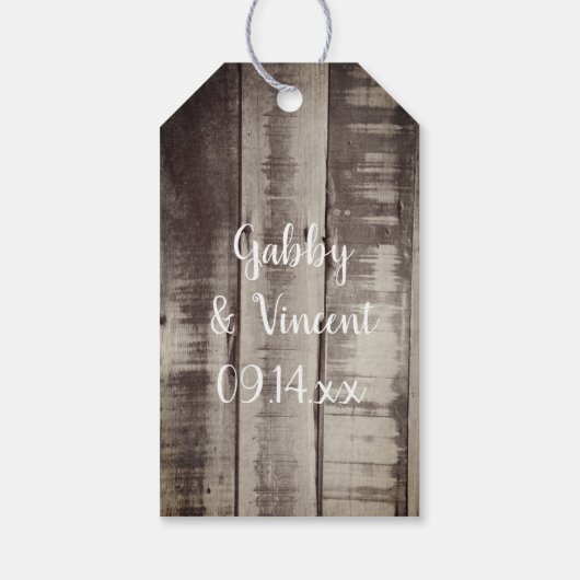 Rustic Cowboy Boots Floral Western Wedding Cadeaulabel (Achterkant)