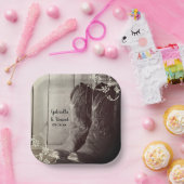 Rustic Cowboy Boots Floral Western Wedding Papieren Bordje (Feest)