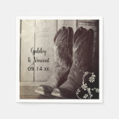 Rustic Cowboy Boots Floral Western Wedding Servet (Voorkant)