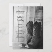 Rustic Cowboy Boots Land Western Birthday Party Kaart (Voorkant)