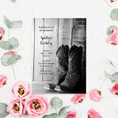 Rustic Cowboy Boots Land Western Birthday Party Kaart