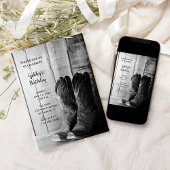 Rustic Cowboy Boots Land Western Birthday Party Kaart