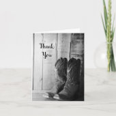 Rustic Cowboy Boots Land Western Dank je Bedankkaart (Voorkant)