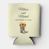 Rustic Cowboy Boots met Sunflower Wedding Blikjeskoeler (Voorkant)