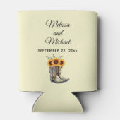 Rustic Cowboy Boots met Sunflower Wedding Blikjeskoeler (Achterkant)