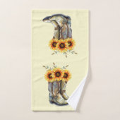 Rustic Cowboy Boots met zonnebloemen Bad Handdoek (Handdoek)