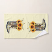 Rustic Cowboy Boots met zonnebloemen Bad Handdoek (Handdoek)