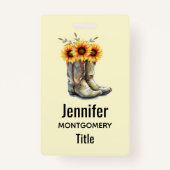 Rustic Cowboy Boots met zonnebloemen Badge (Achterkant)