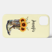 Rustic Cowboy Boots met zonnebloemen Case-Mate iPhone Case (Achterkant (horizontaal))