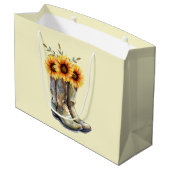 Rustic Cowboy Boots met zonnebloemen Groot Cadeauzakje (Achterkant Gekanteld)