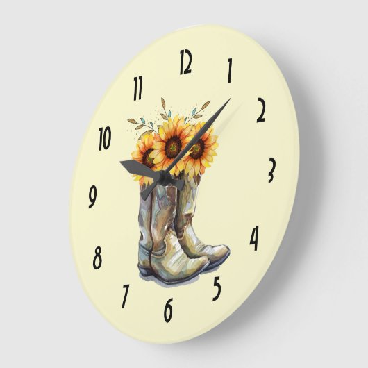 Rustic Cowboy Boots met zonnebloemen Grote Klok (Hoek)