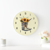 Rustic Cowboy Boots met zonnebloemen Grote Klok (Huis)