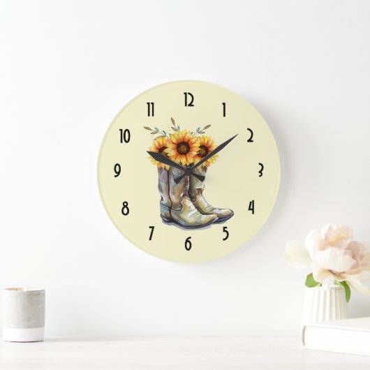 Rustic Cowboy Boots met zonnebloemen Grote Klok (Huis)
