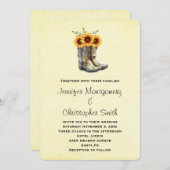 Rustic Cowboy Boots met zonnebloemen Kaart (Voorkant / Achterkant)