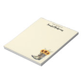 Rustic Cowboy Boots met zonnebloemen Notitieblok (Linkerzijde)