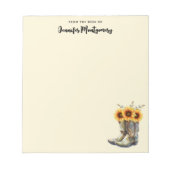 Rustic Cowboy Boots met zonnebloemen Notitieblok (Voorkant)