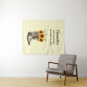 Rustic Cowboy Boots met zonnebloemen op zondag Wandkleed (In Situ (horizontaal))