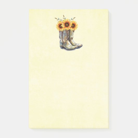 Rustic Cowboy Boots met zonnebloemen Post-it® Notes (Voorkant)