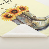 Rustic Cowboy Boots met zonnebloemen Sherpa Deken (3/4)