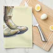 Rustic Cowboy Boots met zonnebloemen Theedoek (Quarter Fold)
