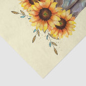 Rustic Cowboy Boots met zonnebloemen Tissuepapier (Detail)