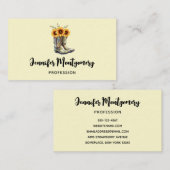 Rustic Cowboy Boots met zonnebloemen Visitekaartje (Voorkant / Achterkant)