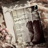 Rustic Cowboy Boots Ranch Floral Engagement Party Kaart